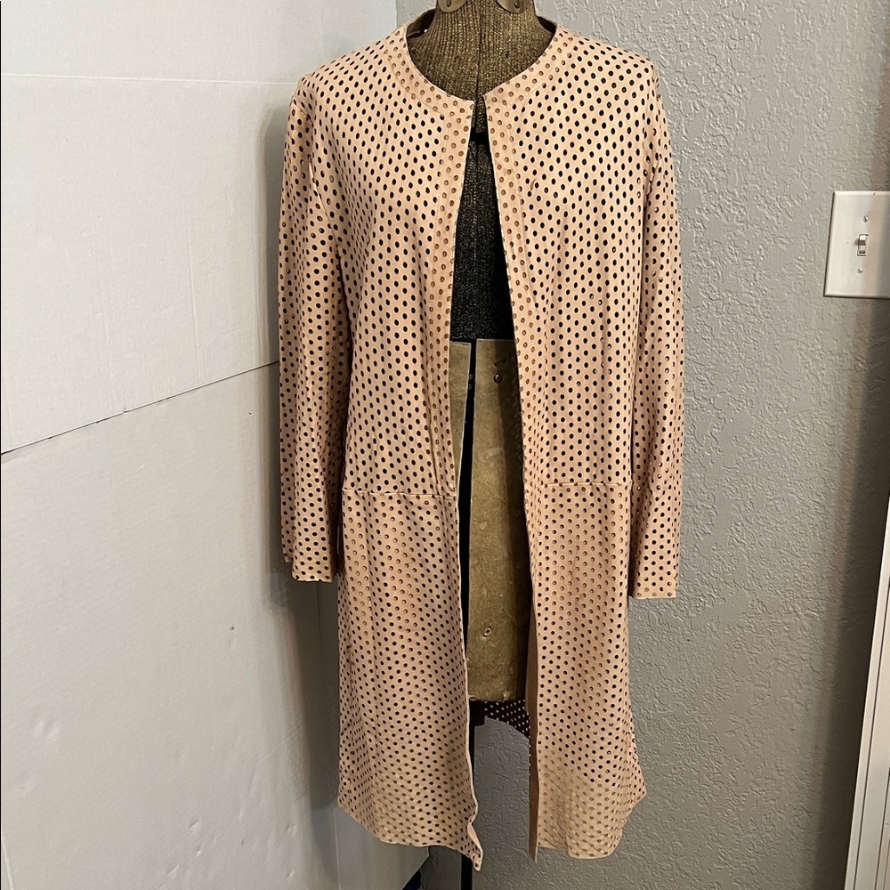 DROMe TAN LEATHER LASER-CUT JACKET-MADE IN ITALY  SIZE X-LARGE